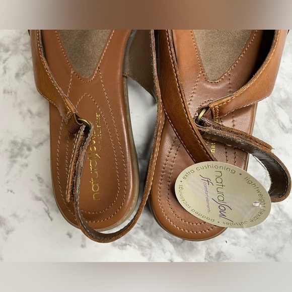 Natural Soul by Naturalizer Brown Leather Slingback Sandals Size 9 NWT - Picture 9 of 14